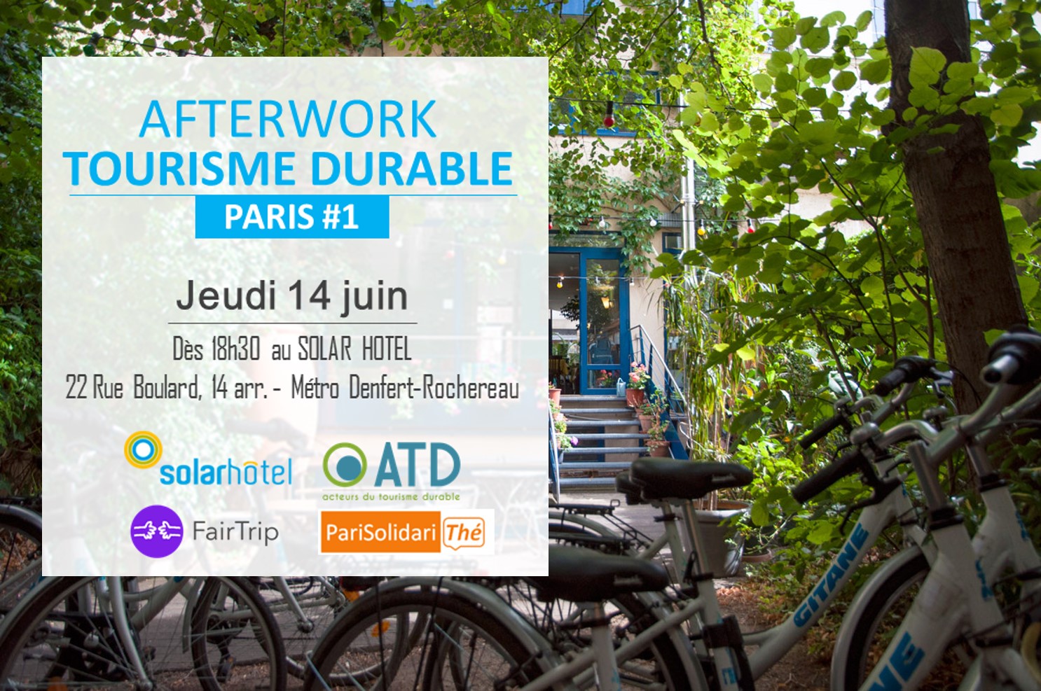 Afterwork du tourisme durable dans le jardin du Solar Hôtel